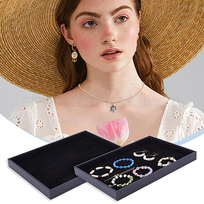 Прямоугольные лотки для украшений из МДФ для сережек RDIS-WH0011-28-1