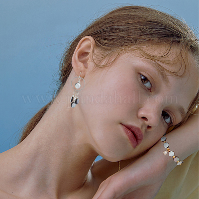 Нити бусин из натуральной черной ракушки для губ SHEL-BC0001-025-1