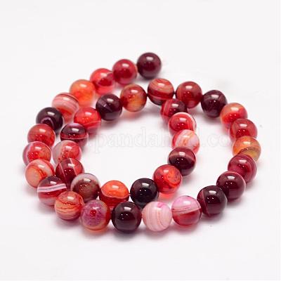 Натуральные полосатые агатовые / полосатые агатовые нити G-K155-B-10mm-01-1