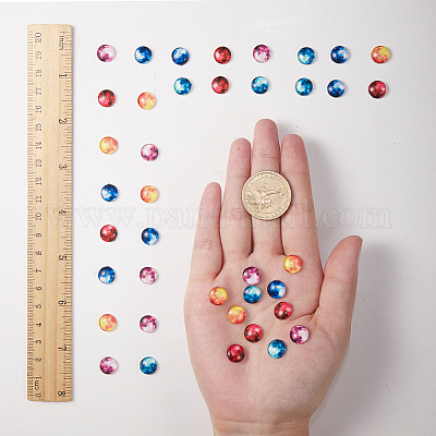 Светящиеся стеклянные кабошоны GLAA-SC0001-05-10mm-1