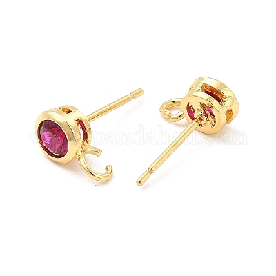 Латунные серьги-гвоздики из циркония ZIRC-P105-02-1