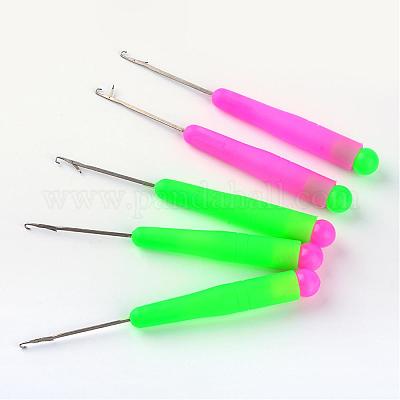 Платина тон пластиковой ручкой стали вязальные крючки иглы TOOL-R101-02-1