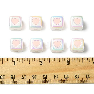 10 шт. непрозрачные акриловые эмалевые бусины ACRC-FS0001-02G-1