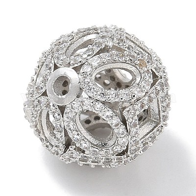 Стойки обшивки латунь микро проложить кубического циркония бусы KK-L224-019P-1