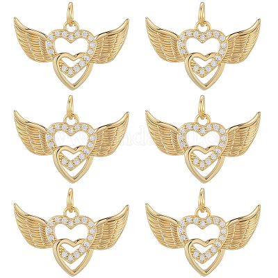 8шт латунные подвески с микропаве и кубическим цирконием KK-BBC0020-22-1