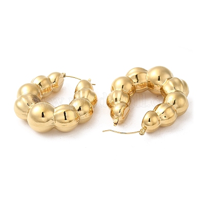 Серьги-кольца из нержавеющей стали 304 с ионным покрытием (IP) EJEW-Z022-04G-1