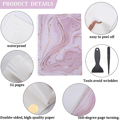 Блокнот для сбора наклеек формата А5 с отрывными листами на спирали AJEW-CP0007-84B-1