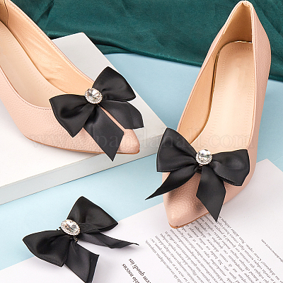 Украшения для обуви из полиэстера с бантом FIND-WH0139-226B-1