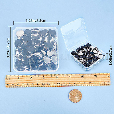 PandaHall 70 Pcs 7 Styles Black Crystal Acrylic Sew on Rhinestone Flatback  Sewing Stones for Clothes Dress Crafts Garments Accessories