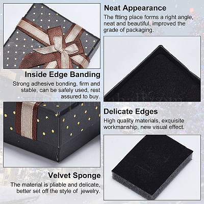 Прямоугольника картонные коробки ювелирных изделий CBOX-PH0001-01-1