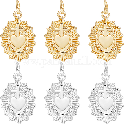 8шт 2 цвета латунные подвески KK-BBC0013-01-1