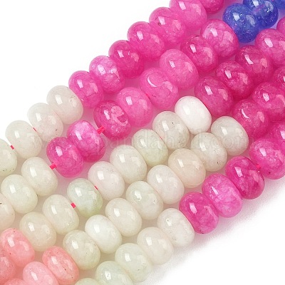 Нити градиентных бусин из натурального белого нефрита G-NH0006-A05-01-1