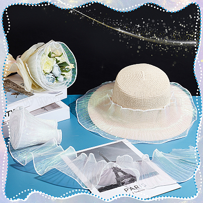 10 ярд плиссированной кружевной отделки из полиэстера OCOR-GA0001-72A-1