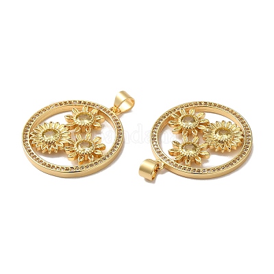 Подвески из кубического циркония с покрытием из латуни KK-O142-54G-1