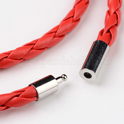 Плетеная имитация браслеты кожаный шнур обруча BJEW-L566-02B-1