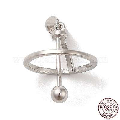 Антикоррозийное покрытие родием 925 стерлинговый серебряный медальон в форме планеты с застежкой-молнией STER-NH0001-55C-P-1