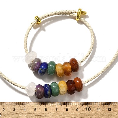 Браслеты и ожерелья из натуральных драгоценных камней rondelle chakra G-P561-01G-03-1