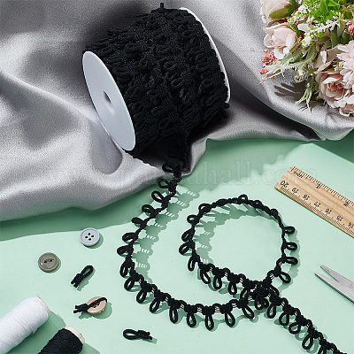 1 комплект полиэстеровой эластичной отделки с петлями для пуговиц OCOR-BC0006-93A-1