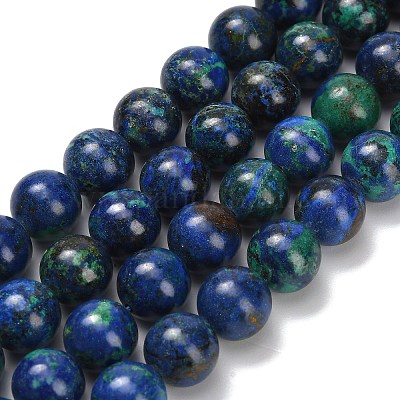 Натуральные нитки из бисера азурита G-Z110-C02-8mm-1
