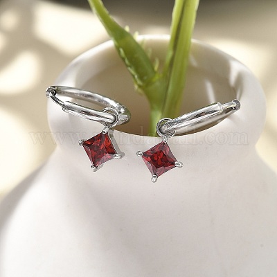 Серьги-кольца из нержавеющей стали 304 с микропаве из кубического циркония STAS-R004-01P-02-1