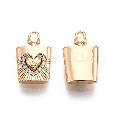 Латунные микропаве прозрачные подвески с фианитом KK-G436-26G-1