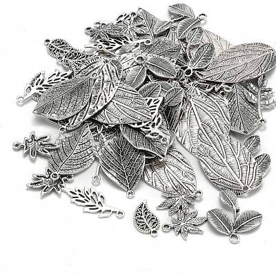 Смешанный стиль тибетский стиль сплава лист подвески TIBEP-F040-01AS-1