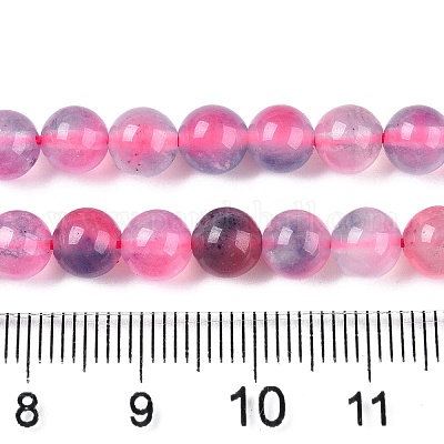 Окрашенные природные белый нефрит бисер пряди G-T138-6mm-210-16-1