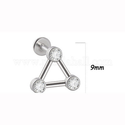 Серьги-треугольники для хряща из хирургической нержавеющей стали 316L WGA7630-25-1