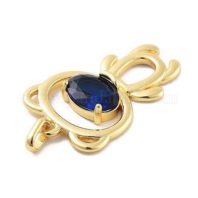 Стеклянные подвески из латуни с покрытием стойки KK-Z071-46G-02-1