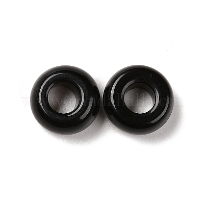 Натуральный обсидиан европейские бусины X-G-G740-14x8mm-34-1