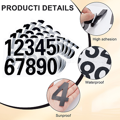 Самоклеящиеся светоотражающие наклейки для почтовых ящиков № 0~9 для домашних животных DIY-WH20010-26A-02-1