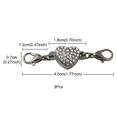 Сплава кристалла горный хрусталь магнитные застежки ALRI-YW0001-10B-1
