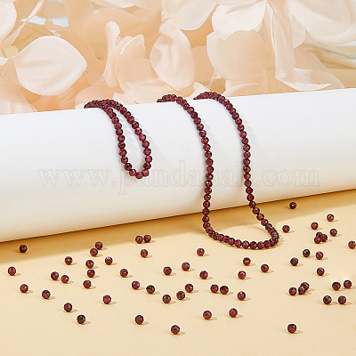 2 нити натуральных гранатовых бусин нити G-FI0001-04-1