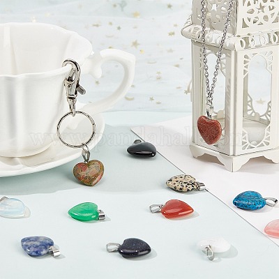 30 шт. 15 цвета подвески с драгоценными камнями G-SC0001-39-1