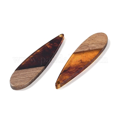 Большие подвески из смолы и дерева WOOD-F015-08D-1