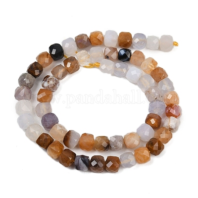 Природные голубые халцедон бисер пряди G-H078-C45-6mm-1