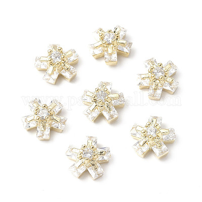 Латунные микро проложить четкие кубического циркония кабошоны KK-A174-18G-1