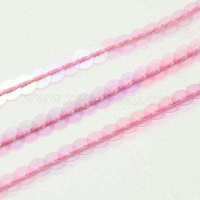 Бусины с пайеткой из экологически чистого пластика PVC-Q092-6mm-124-1