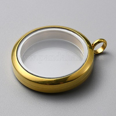 Подвески-медальоны из нержавеющей стали 304 FIND-WH0032-58C-G-1