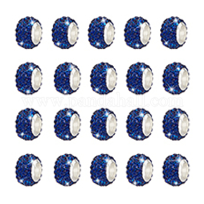 100шт полимерная глина со стразами европейские бусины RB-PH0001-54B-1