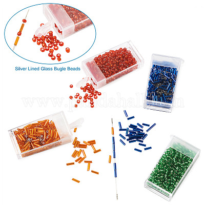 Серебряный вырез стеклянный стеклянный бусины SEED-TA0001-02-1