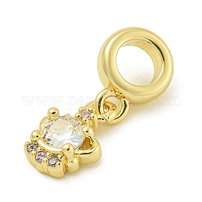 Стойка покрытие латунь микропаве прозрачный кубический цирконий европейские подвески KK-Z067-31G-1
