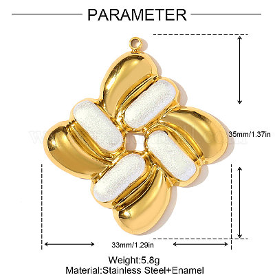 Подвески из нержавеющей стали 304 с эмалью STAS-OY002-89G-1