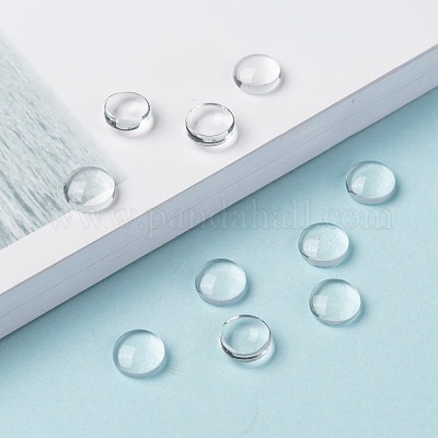 Прозрачные стеклянные кабошоны X-GGLA-R026-8mm-1