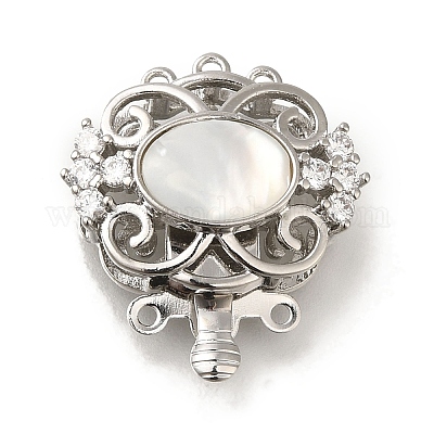 Латунные застежки из прозрачного кубического циркония с микропаве и смолой KK-H480-08P-1