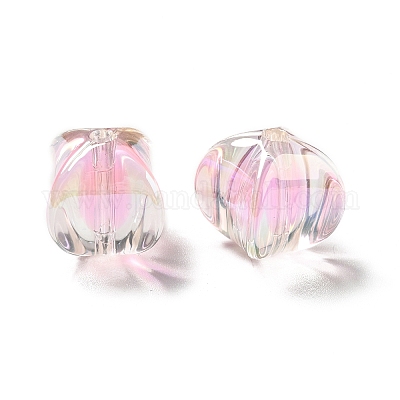 Двухцветное УФ-покрытие радужных переливающихся акриловых бусин TACR-D010-04C-1