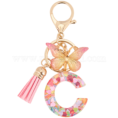 Брелок с кисточкой из цинкового сплава KEYC-WH20004-12I-1