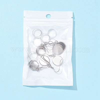 DIY Blank Dome Dangle Earrings Making Kit, Including 304 Stainless Steel  Flat Round Pendant Cabochon Settings & Earring Hooks, Glass Cabochons,  Stainless Steel Color, 39Pcs/box