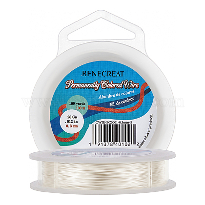 BENECREAT 28-Gauge Tarnish Resistant Silver Coil Wire CWIR-BC0001-0.3mm-S-1