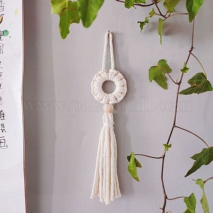 Makramee gewebter Wandbehang aus Baumwollkordel HJEW-C010-01-1